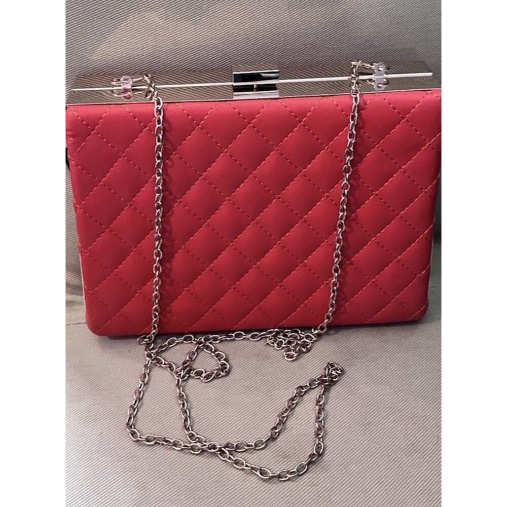 NWT Bam Forever Orange Quilted Gold Chain Shoulder or Clutch Bag Purse